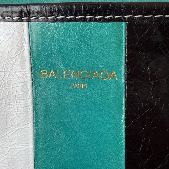 Vintage Balenciaga Black/White/Green Crossbody Bag - Picture 4 of 11